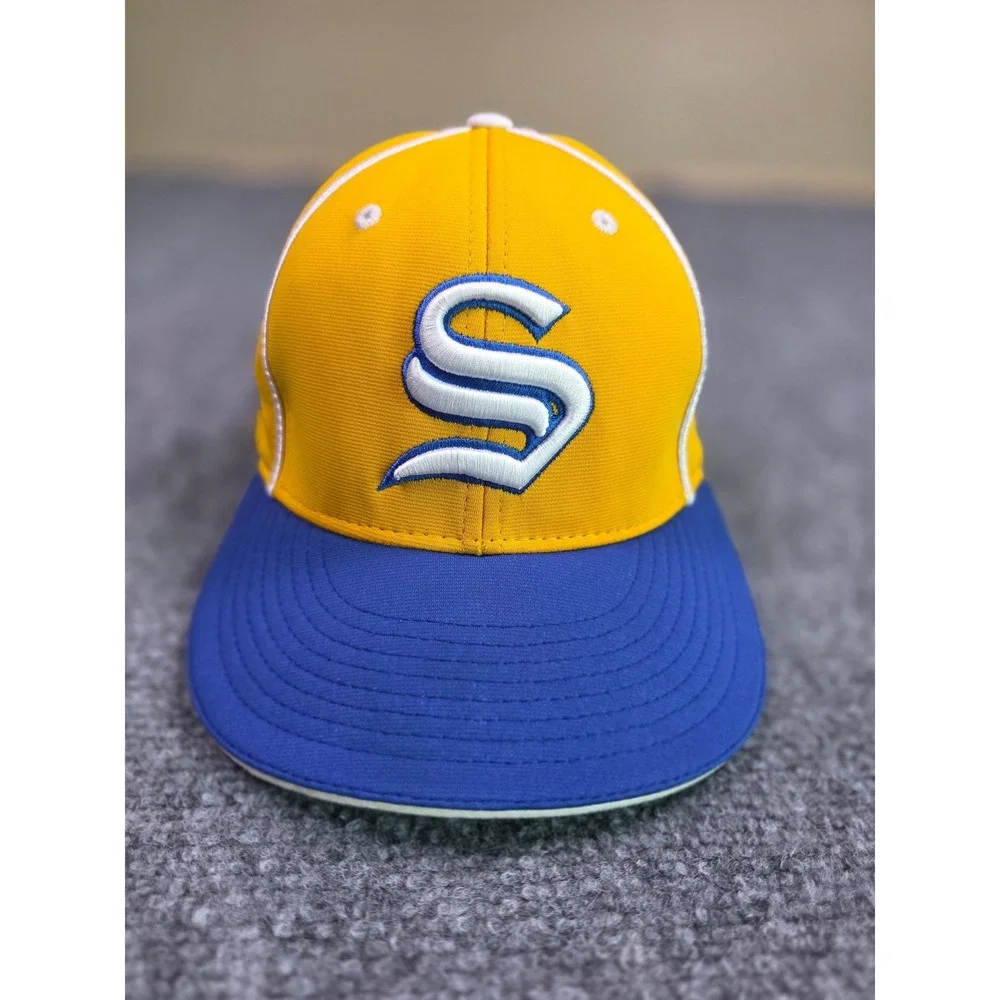 Richardson PTS20 Baseball Cap Mens XS-SM Yellow Blue Embroidered S Ace Flag Hat